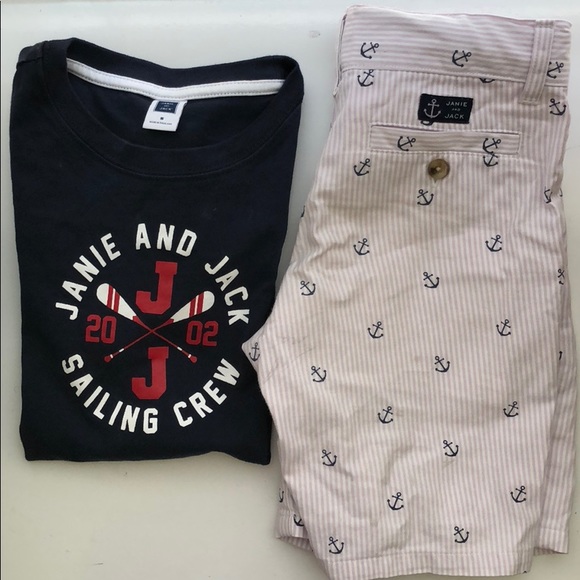 Janie and Jack T shirt and short 4-5 T - Picture 2 of 9